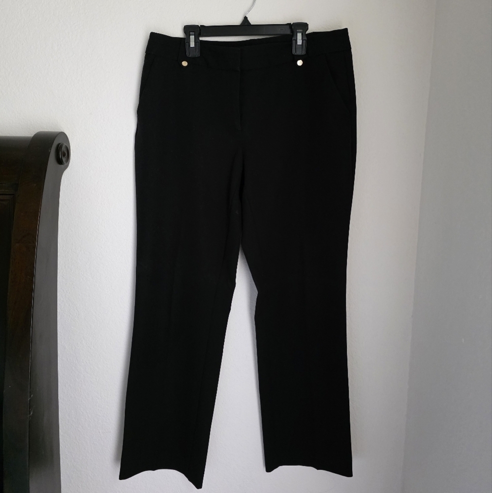 Anne Klein Black Straight Leg Pants Petite Slacks